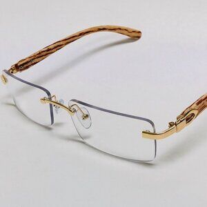 Men Hip Hop Sunglasses Square‎ Framelass Gold Clear Lens Classy Aviator Vintage